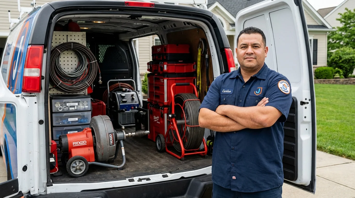 Professional drain cleaning equipment and Johns Plumbing LLC plumber in Gilcrest