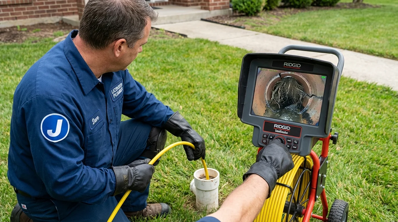 Sewer camera inspection being performed by Johns Plumbing LLC in Gilcrest