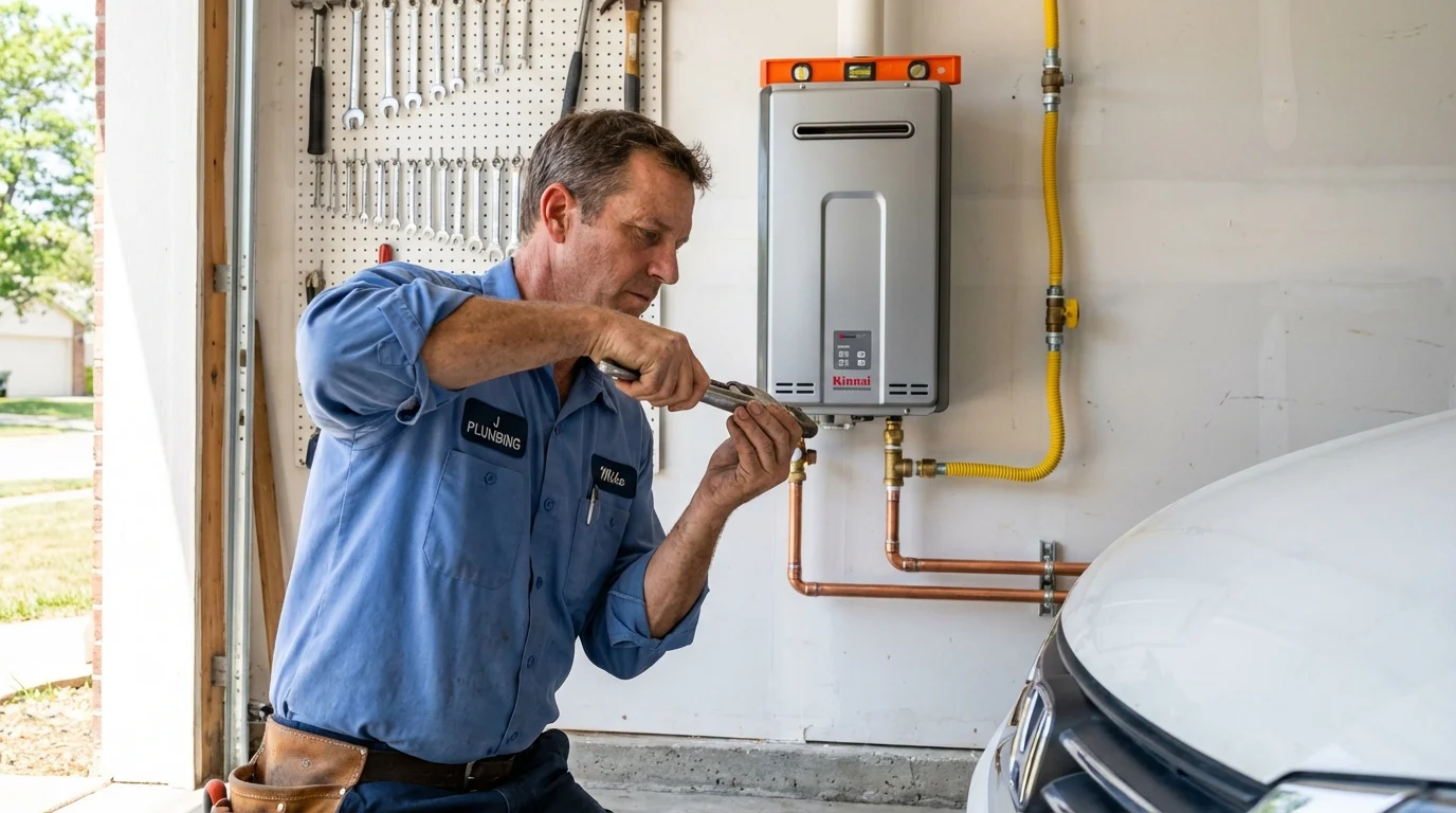 Tankless water heater installation by a Johns Plumbing LLC plumber in Gilcrest